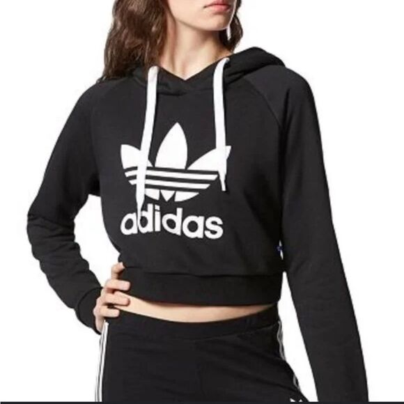 Adidas cropped trefoil hoodie - Picture 1 of 11